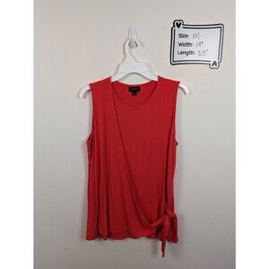 J. Jill Wearever Top Womens Sz M Salmon Tie Front Sleeveless Stretch Knit